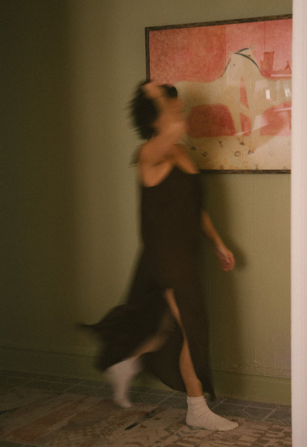 Amelia Slip Dress in Chocolate Silk