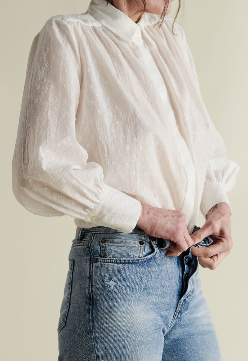 Gaspé Blouse in Natural Swiss Ellipse