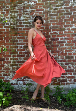 Ballet Wrap Dress in Guava
