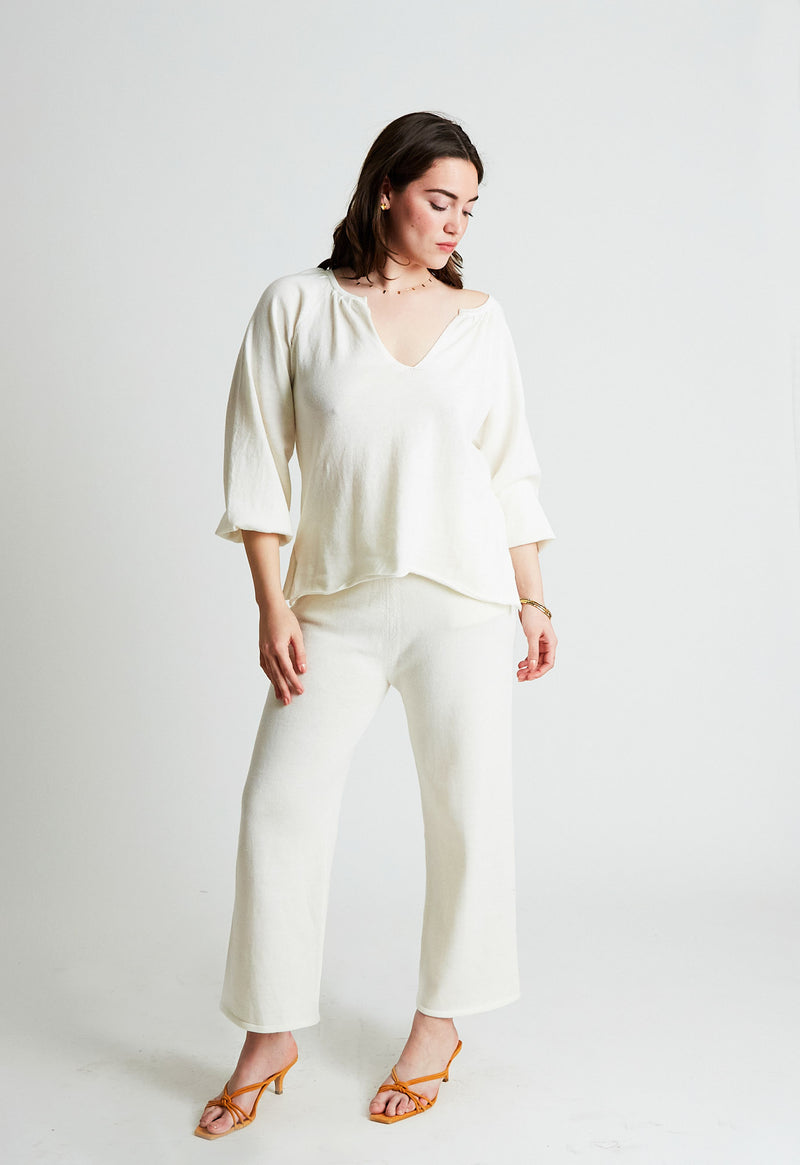 Leigh Lounge Pant in Cream