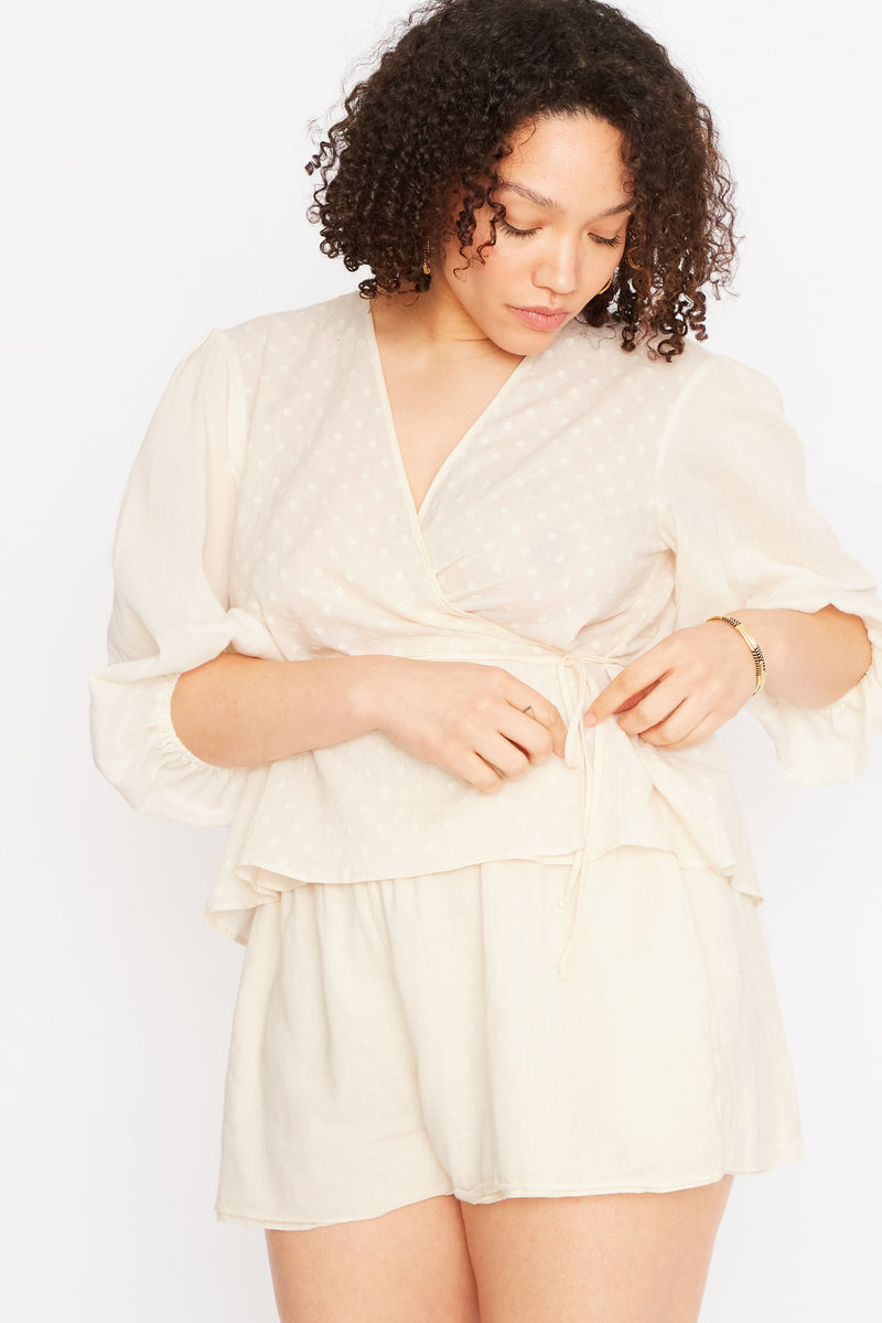 Eloise Blouse in Natural Swiss Ellipse