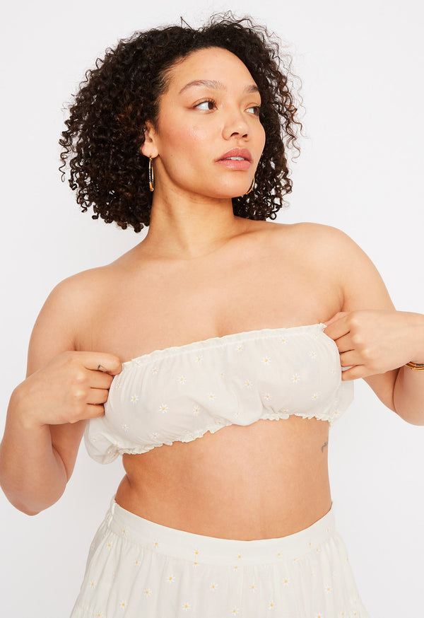 Embroidery bandeau top