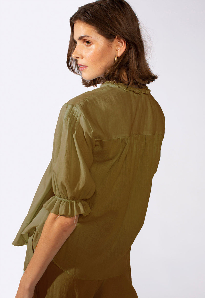 Pico Blouse in Deep Olive