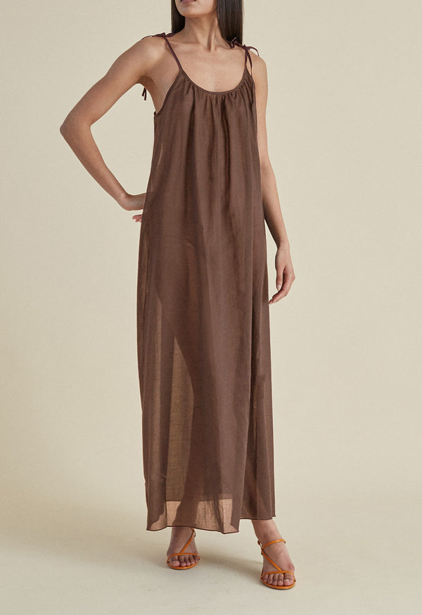 Summer Sheer Maxi Slip in Coco