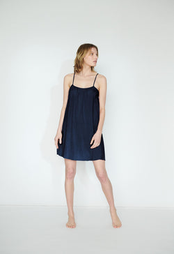 mini cotton slip dress Black Organic Cotton Slip Dress