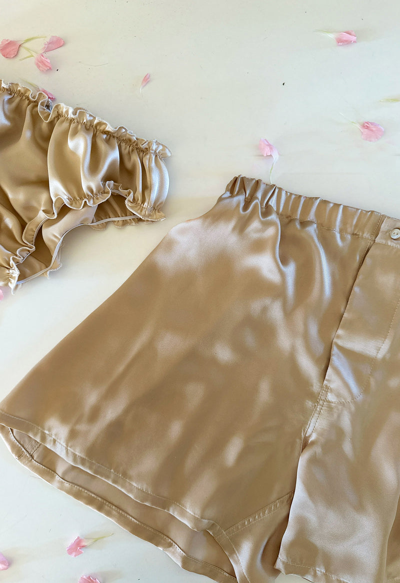 Silk Charmeuse Boxer & Bloomer Set