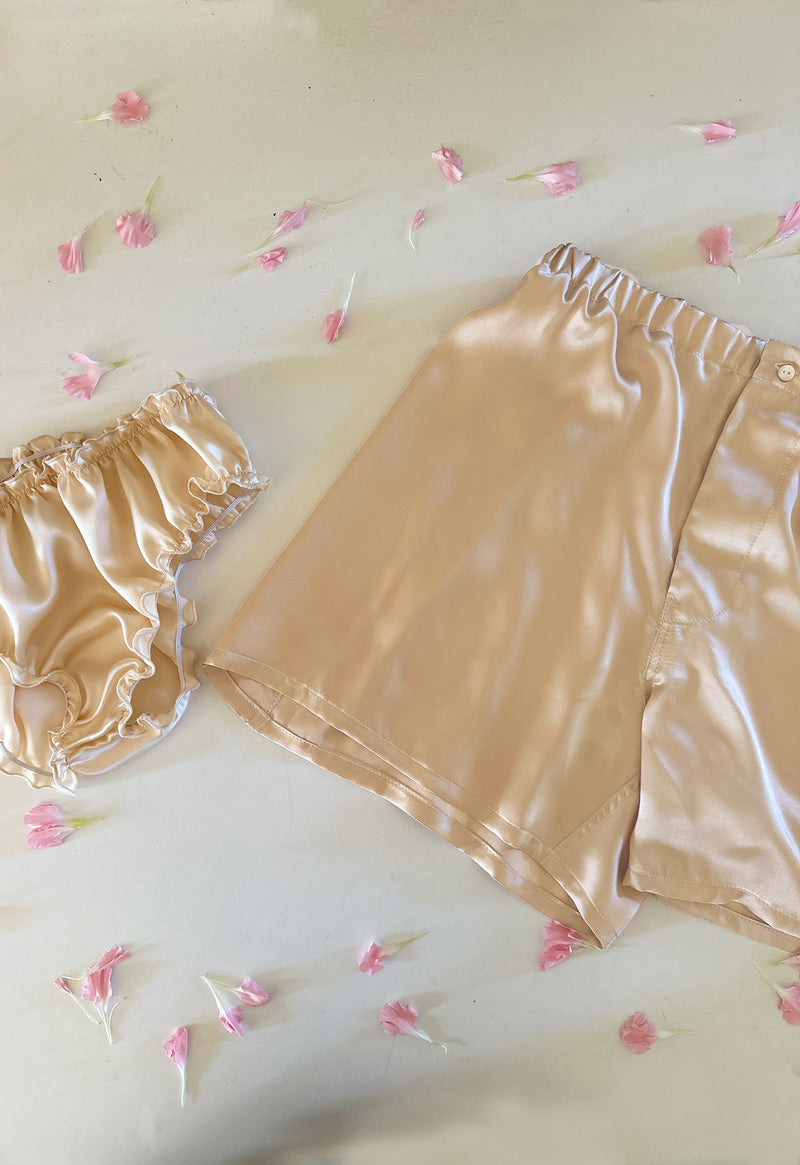 Silk Charmeuse Boxer & Bloomer Set