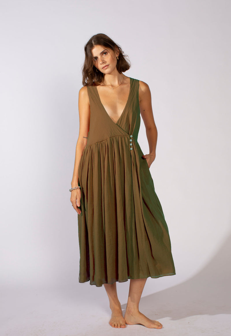 Alessia Dress In Deep Olive