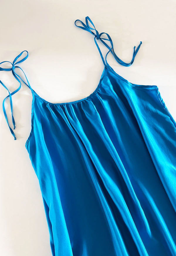 Amelia Slip Dress in Mistral Blue