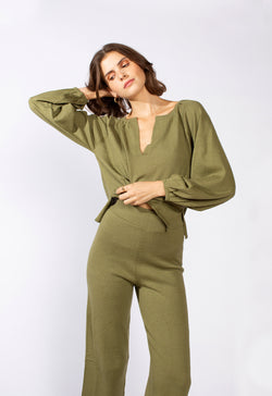 Leigh Lounge Pant in Forest