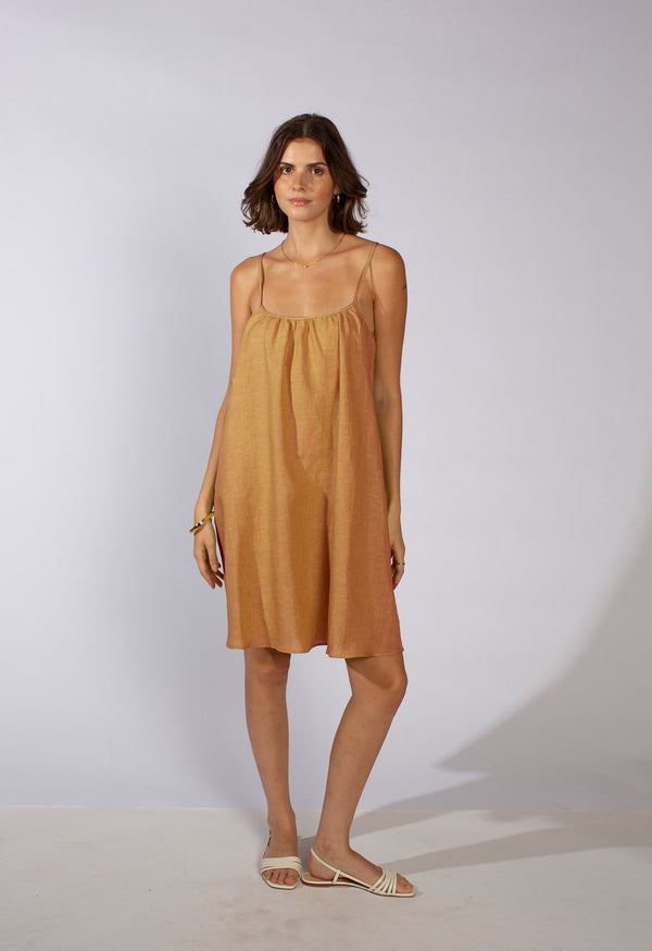 Mini Slip Dress in Linen