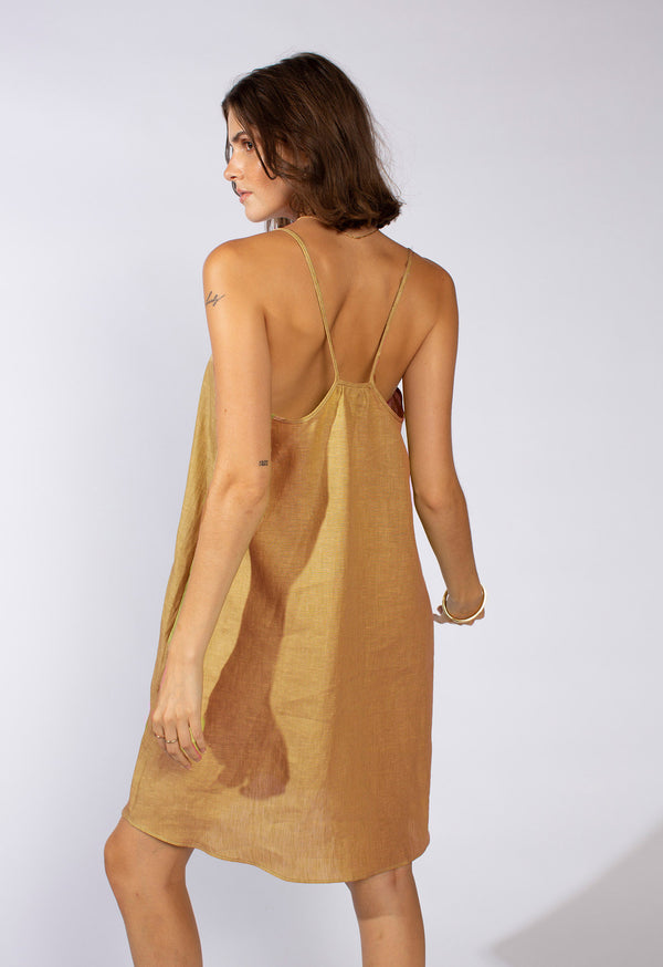 Mini Slip Dress in Linen