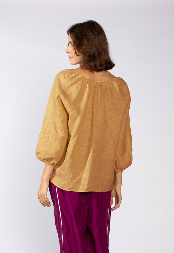 Peasant Top in Linen