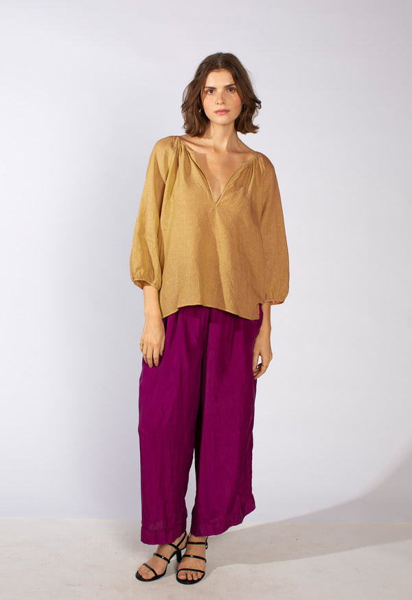 Peasant Top in Linen