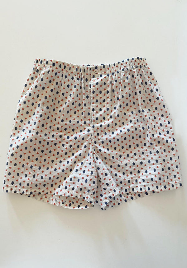 Unisex Boxer Pajama Short in Honeycomb Poplin