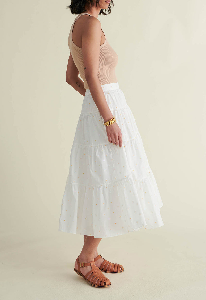 Fontelli Skirt in Daisy Embroidery