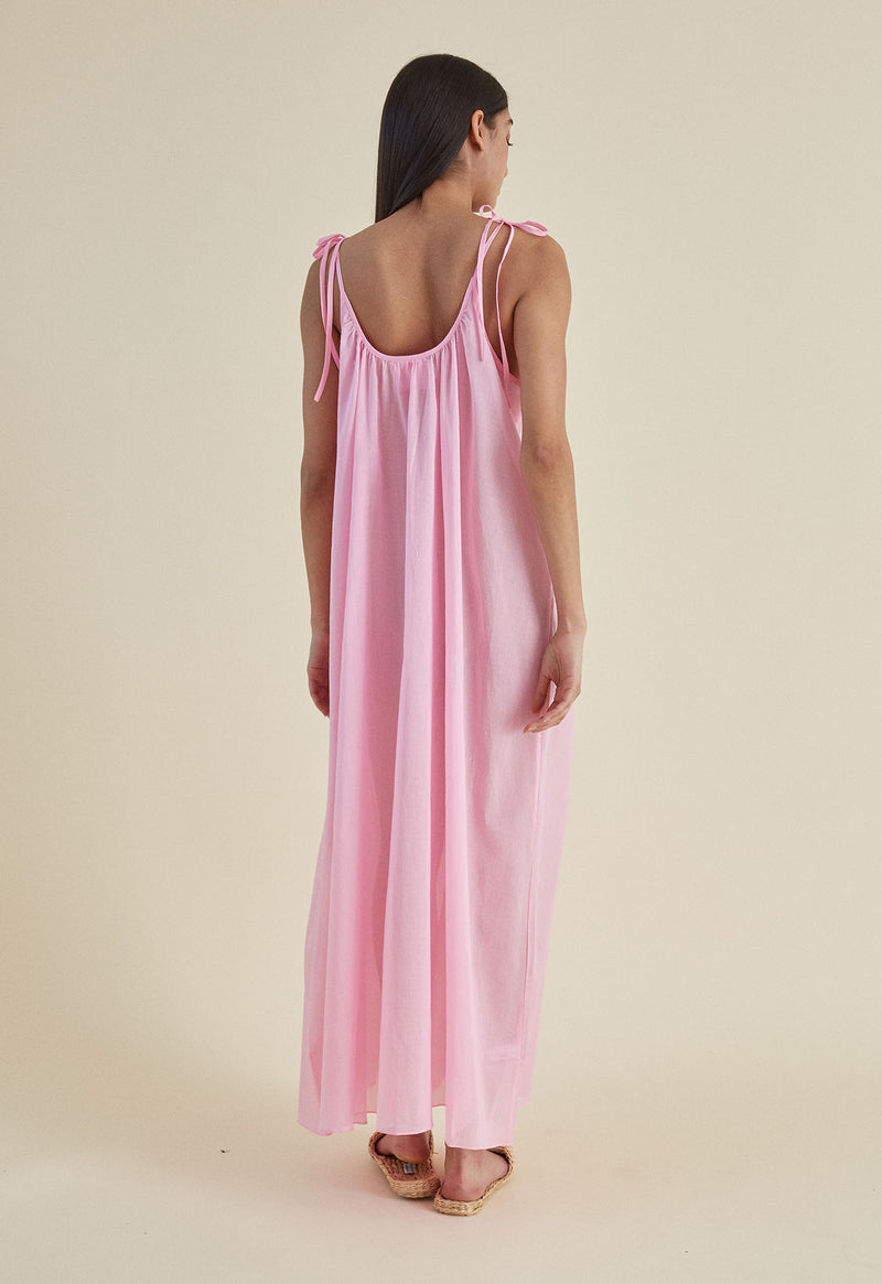 Summer Sheer Maxi Slip in Carnation