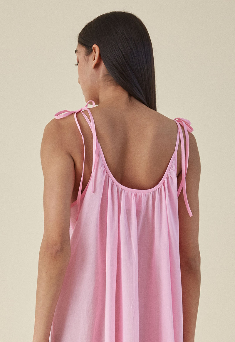 Summer Sheer Maxi Slip in Carnation