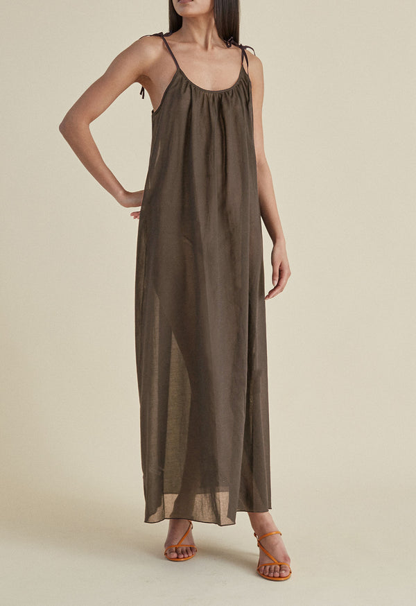 Summer Sheer Maxi Slip in Coco