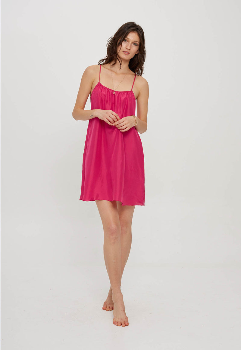 Mini Slip in Peony Silk