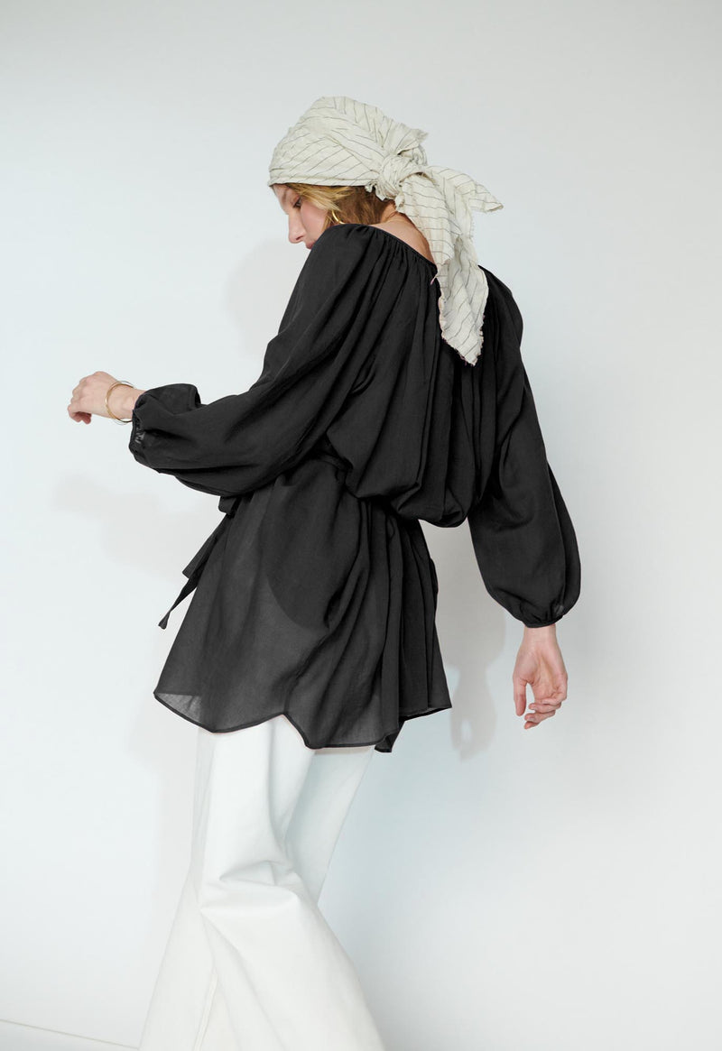 Peasant Tunic in Black