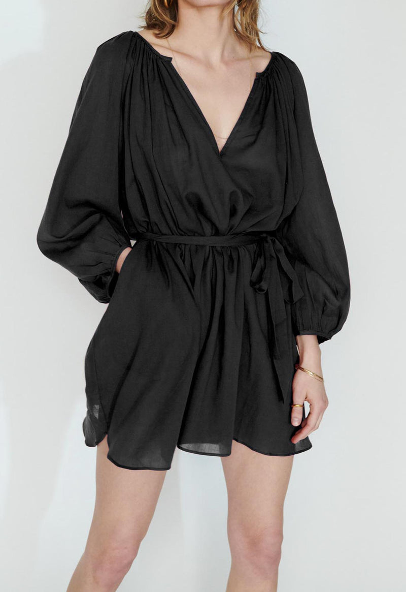 Peasant Tunic in Black