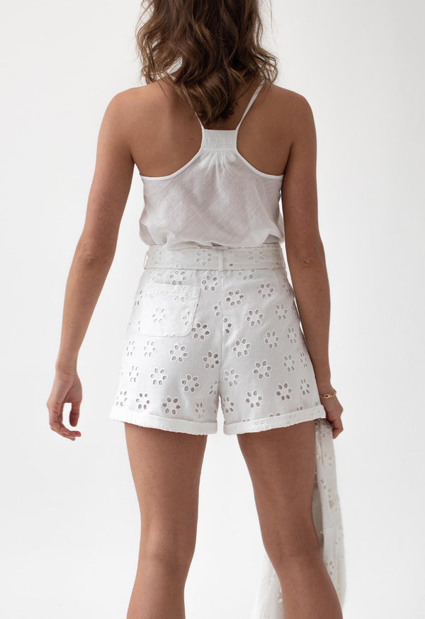 Tellin Short in Linen Eyelet